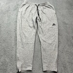 Adidas Sweatpants Womens XL Joggers Gray Fleece Zip Legs Drawstring‎ Streetwear